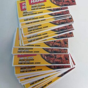 Custom BBQ Event Tickets –  Set of 100 pieces : SKU: T-200 | Printed in Guyana